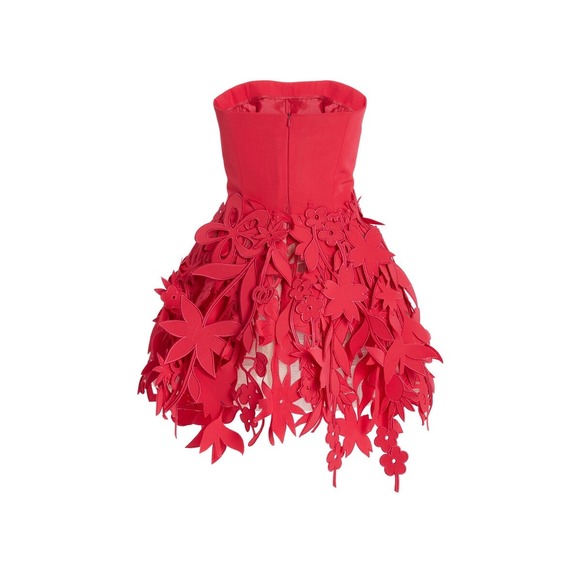 NWT Oscar de la Renta Strapless Papercut Mini Cocktail Dress $9,490 - Size US 10 - Picture 4 of 16